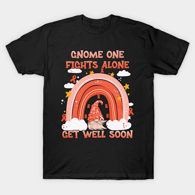 Gnome One Fights Alone Kidney Cancer T-Shirt by WoollyWonder